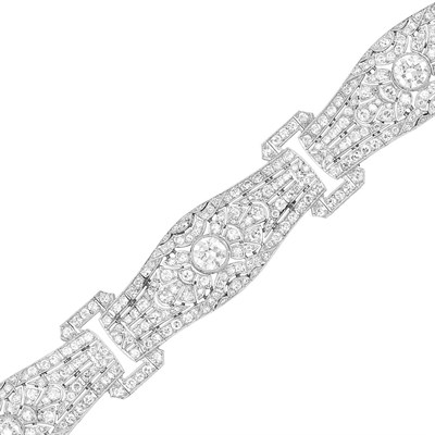 Lot 414 - Platinum and Diamond Bracelet