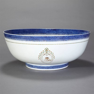 Lot 438 - Chinese Export Famille Rose Porcelain Punch...