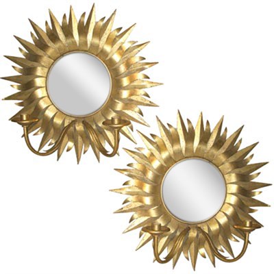 Lot 484 - Pair of Continental Gilt-Metal Two-Light...