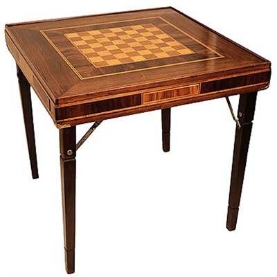 Lot 554 - English Campaign Style Rosewood, Mahogany and...
