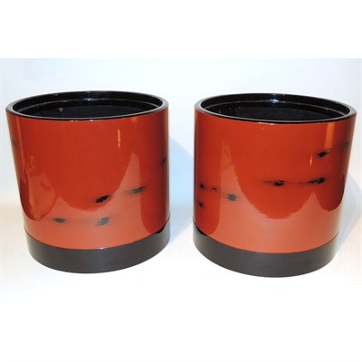 Lot 68 - Pair of Japanese Lacquered Braziers Late...