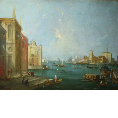 Lot 83 - Manner of Francesco Guardi Venetian View Oil...