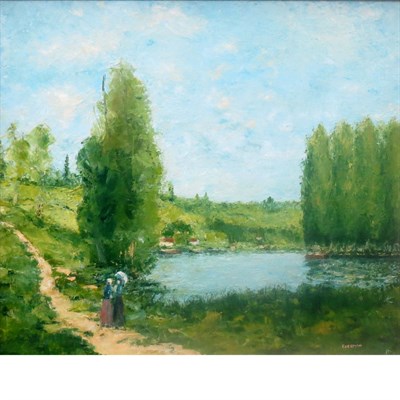 Lot 49 - William Foreman British, b. 1939 Footpath at...