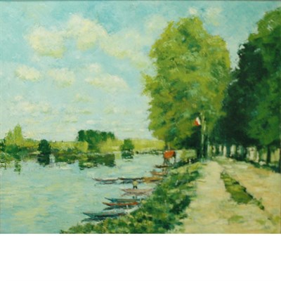 Lot 48 - William Foreman English, b. 1939 The Seine at...