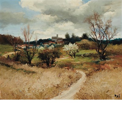 Lot 36 - Marcel Dyf French, 1899-1985 Bles a Neauphle...