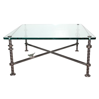 Lot 413 - Glass Top Bronze Table Ilana Goor Height 17...