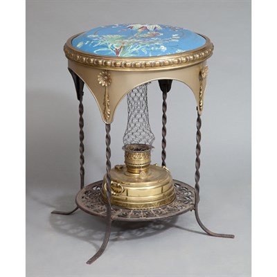 Lot 370 - Ardent Brass and Metal Oil Lamp Sepulchre Late...