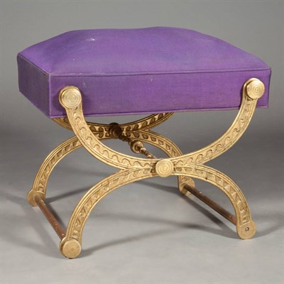 Lot 135 - Neoclassical Style Brass Curule Stool 20th...