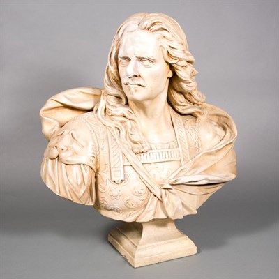 Lot 136 - Painted Cast Composition Bust of a Renaissance...