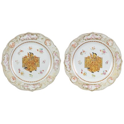 Lot 326 - Pair of Chinese Export Famille Rose Porcelain...