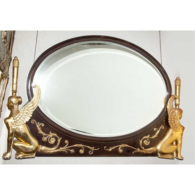 Lot 142 - Empire Style Parcel Gilt Mahogany Overmantel...
