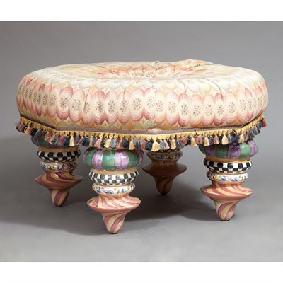 Lot 281 - Upholstered Ottoman Mackenzie-Childs, New York,...