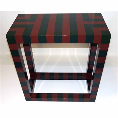 Lot 190 - Red and Blue Striped Lacquered Console 1960s...