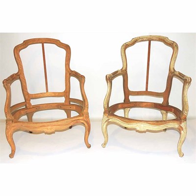 Lot 193 - Pair of Louis XV Bergere Chair Frames Yale...
