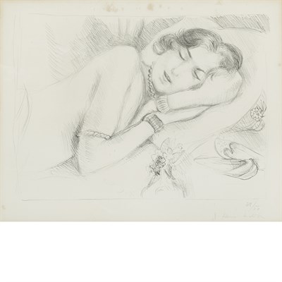 Lot 83 - Henri Matisse (1869-1954) FIGURE ENDORMIE AU...