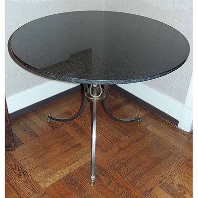 Lot 166 - Louis XVI Style Granite Top Iron and Brass...