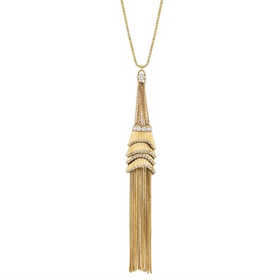 Lot 228 - Gold and Diamond 'Frou Frou' Fringe Pendant-Necklace, Boucheron, France