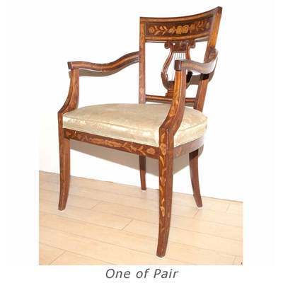 Lot 514 - Pair of Dutch Neoclassical Inlaid Walnut...