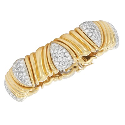 Lot 297 - Gold, Platinum and Diamond Bracelet, David Webb