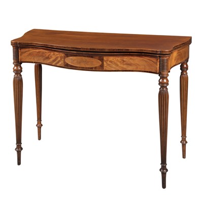 Lot 195 - Federal Inlaid Mahogany Fold-Over Card Table...