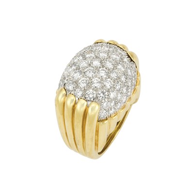 Lot 55 - Gold, Platinum and Diamond Bombe Ring, David Webb