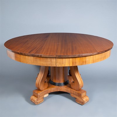 Lot 177 - Biedermeier Mahogany Pedestal Dining Table...