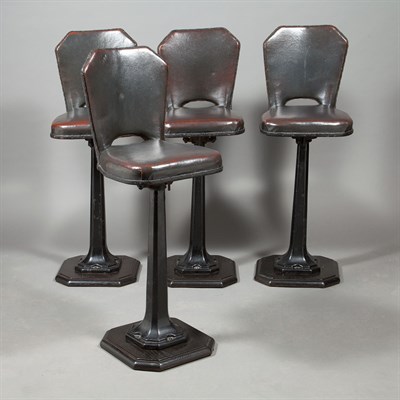 Lot 147 - Set of Four Upholstered, Painted Metal and...