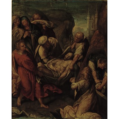 Lot 11 - Antwerp School 17th Century The Entombment of...