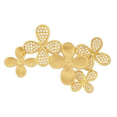 Lot 61 - Gold and Diamond Flower Brooch, Angela Cummings