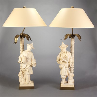 Lot 254 - Pair of Regency Style Chinoiserie Decorated...