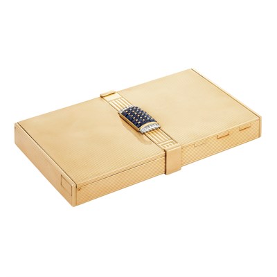 Lot 210 - Gold, Sapphire and Diamond Vanity, France