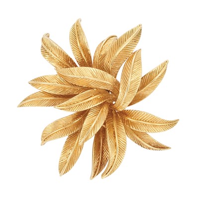 Lot 307 - Gold Leaf Clip-Brooch, Van Cleef & Arpels, France