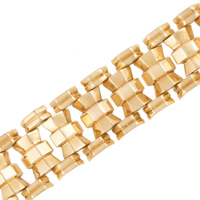 Lot 208 - Wide Gold Bracelet