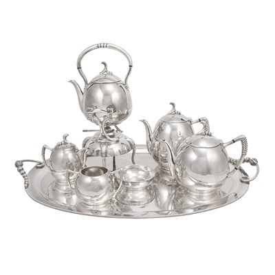 Lot 502 - Mexican Modernist Sterling Silver Tea Service...