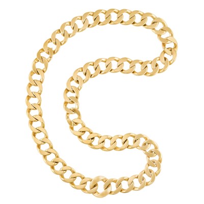 Lot 294 - Gold Curb Link Chain Necklace/Bracelet Combination, Cartier