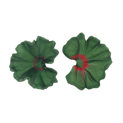 Lot 43 - Pair of Green and Red and Purple Aluminum Geranium Earclips, JAR, Paris