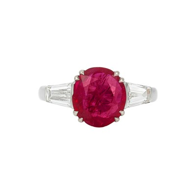 Lot 397 - White Gold, Ruby and Diamond Ring