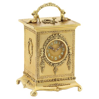 Lot 115 - Edward VII Grande and Petite Sonnerie Quarter Repeating Gold Petite Carriage Clock, Lacloche Freres, Paris and London