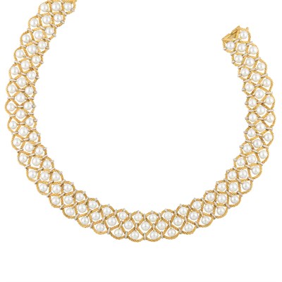 Lot 347 - Two-Color Gold and Cultured Pearl Necklace, Gianmaria Buccellati