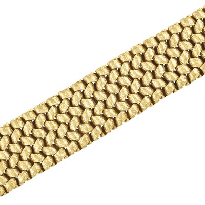 Lot 127 - Wide Woven Gold Bracelet, by Marvin Schluger
