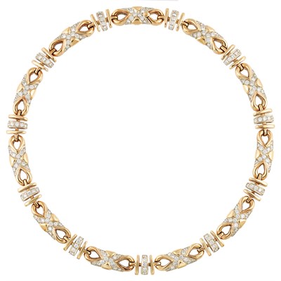 Lot 135 - Two-Color Gold and Diamond Necklace, by Marvin Schluger