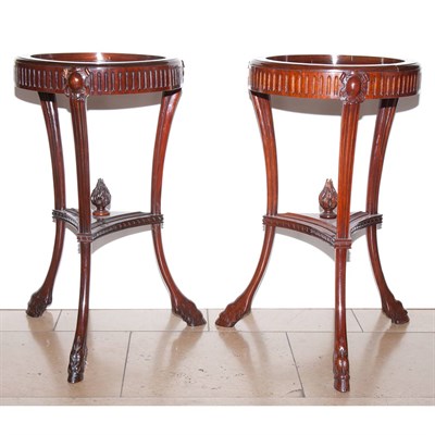 Lot 445 - Pair of Georgian Style Mahogany Stands Height...