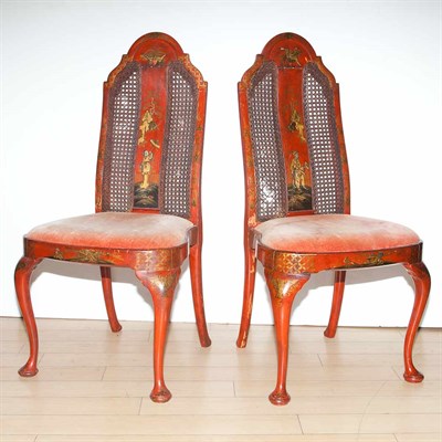 Lot 398 - Set of Four Queen Anne Style Chinoiserie...