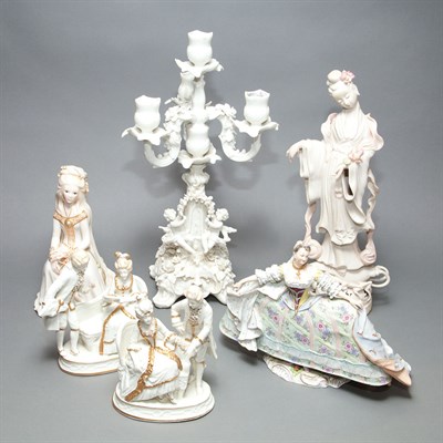 Lot 551 - Group of Six Porcelain Figures and Figural...