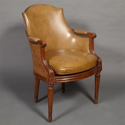 Lot 259 - Louis XVI Beechwood, Caned and Upholstered...