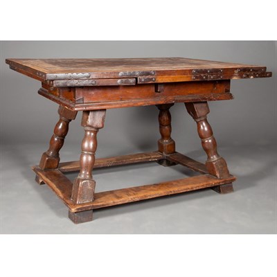 Lot 124 - Continental Baroque Style Walnut Draw Leaf...
