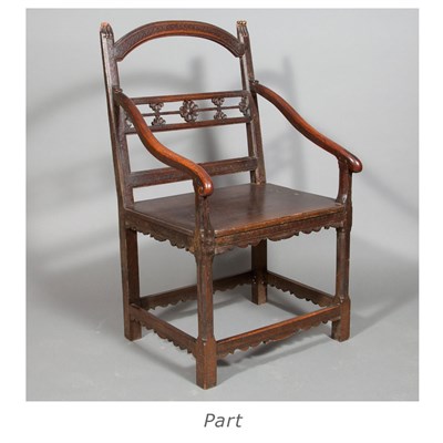 Lot 198 - Continental Baroque Style Walnut Armchair; And...