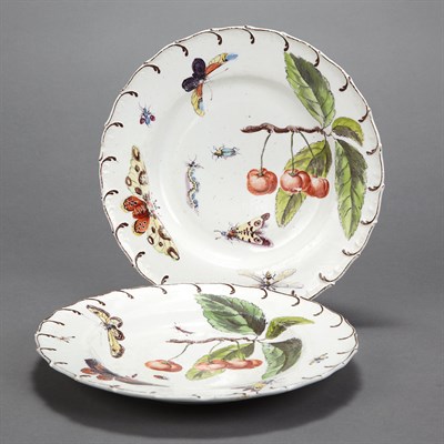 Lot 326 - Pair of English Insect Decorated Porcelain...