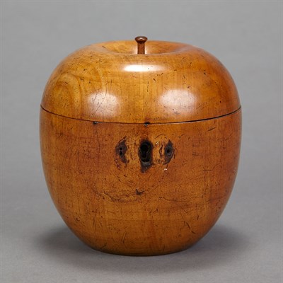 Lot 277 - George III Fruitwood Apple-Form Tea Caddy...