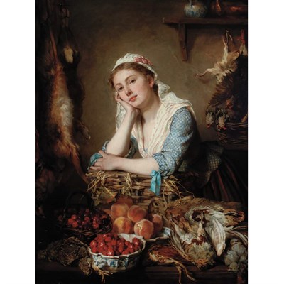 Lot 77 - Paul Saint-Jean French, 1842-1875 La Reveuse...